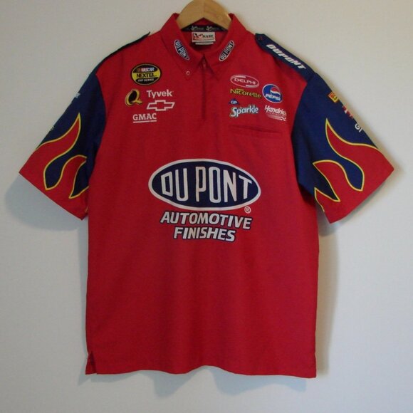Jeff Gordon Nascar Chase Authentics Vintage Red Shirt Logos Size Medium Large - Picture 1 of 14
